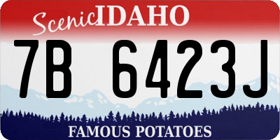 ID license plate 7B6423J