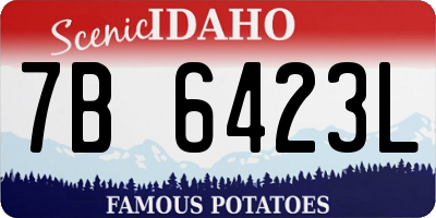 ID license plate 7B6423L