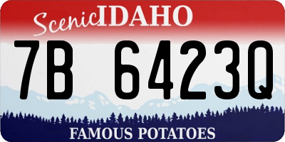 ID license plate 7B6423Q
