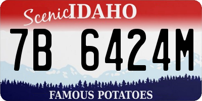 ID license plate 7B6424M