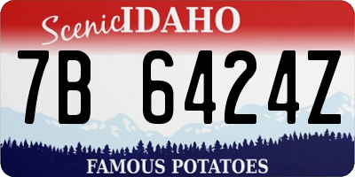 ID license plate 7B6424Z