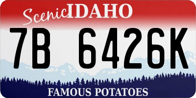 ID license plate 7B6426K