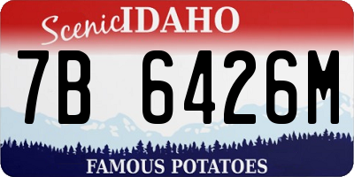 ID license plate 7B6426M