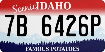 ID license plate 7B6426P