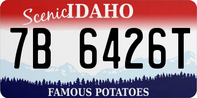 ID license plate 7B6426T