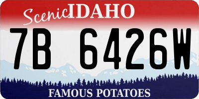 ID license plate 7B6426W
