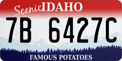 ID license plate 7B6427C