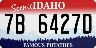 ID license plate 7B6427D