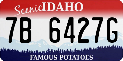 ID license plate 7B6427G