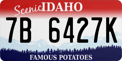 ID license plate 7B6427K