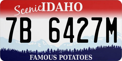 ID license plate 7B6427M