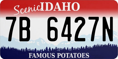 ID license plate 7B6427N