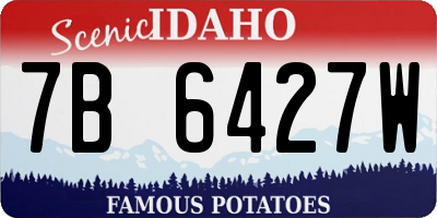 ID license plate 7B6427W