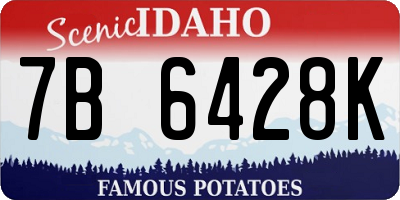 ID license plate 7B6428K