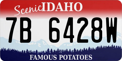 ID license plate 7B6428W