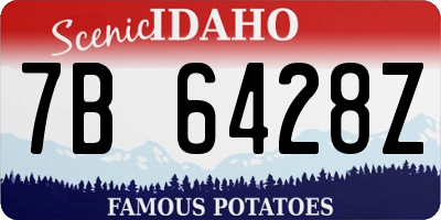 ID license plate 7B6428Z