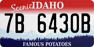 ID license plate 7B6430B