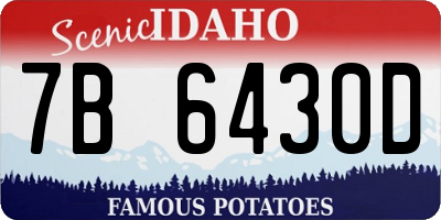 ID license plate 7B6430D