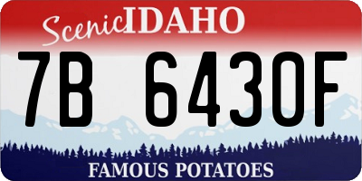 ID license plate 7B6430F
