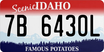 ID license plate 7B6430L