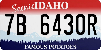 ID license plate 7B6430R