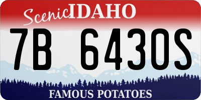 ID license plate 7B6430S