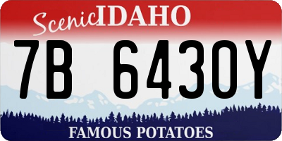 ID license plate 7B6430Y