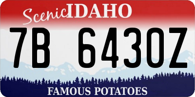 ID license plate 7B6430Z