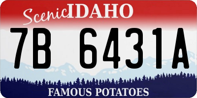 ID license plate 7B6431A