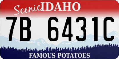 ID license plate 7B6431C