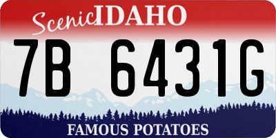 ID license plate 7B6431G