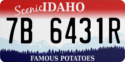 ID license plate 7B6431R