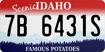 ID license plate 7B6431S