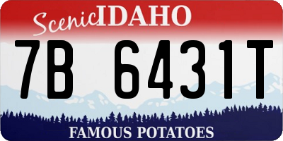 ID license plate 7B6431T