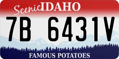 ID license plate 7B6431V
