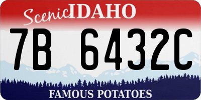 ID license plate 7B6432C