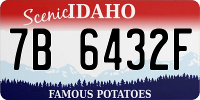 ID license plate 7B6432F