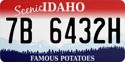 ID license plate 7B6432H