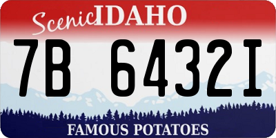 ID license plate 7B6432I