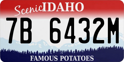 ID license plate 7B6432M