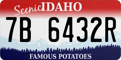 ID license plate 7B6432R