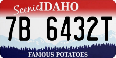 ID license plate 7B6432T