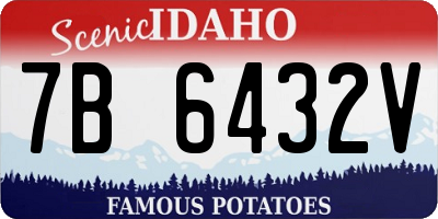 ID license plate 7B6432V