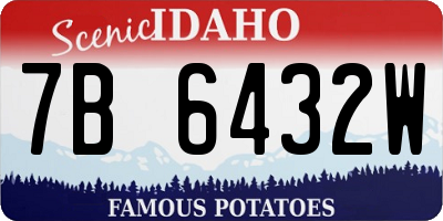 ID license plate 7B6432W