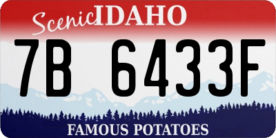 ID license plate 7B6433F