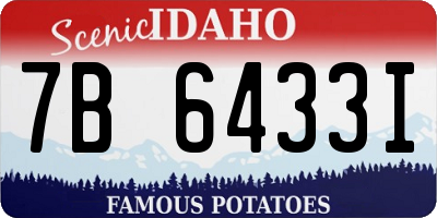 ID license plate 7B6433I
