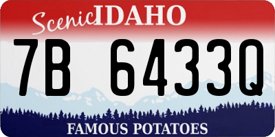 ID license plate 7B6433Q