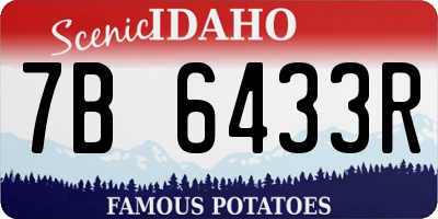 ID license plate 7B6433R