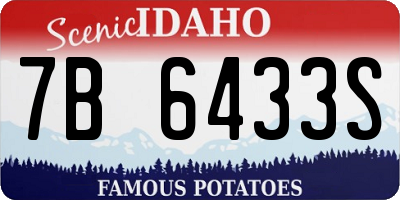ID license plate 7B6433S