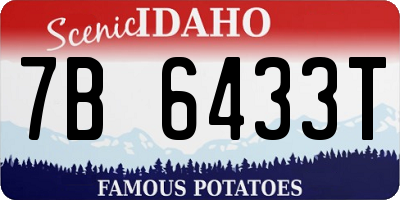 ID license plate 7B6433T